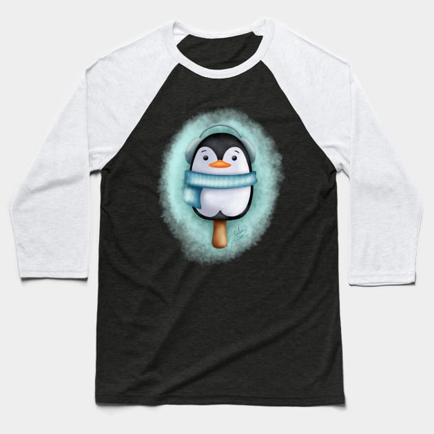 penguin popsicle Baseball T-Shirt by Aalaa Bent Atef